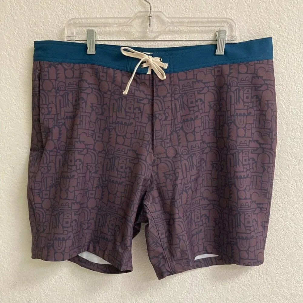 Taylor Stitch Bo Boardie Board Shorts In‎ Building Blocks Geometric Mens variety